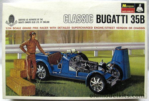 Monogram 1/24 Bugatti 35B Grand Prix Racer with Diorama Equipment, PC133-300 plastic model kit